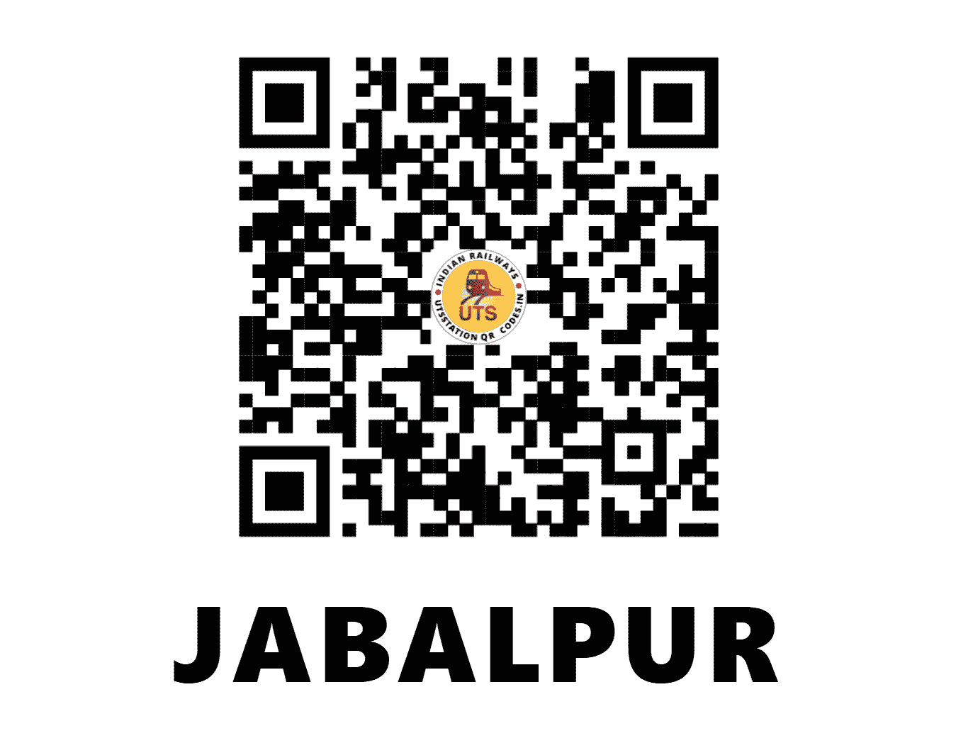 UTS QR Code for JABALPUR - JBP - WC (MADHYA PRADESH)